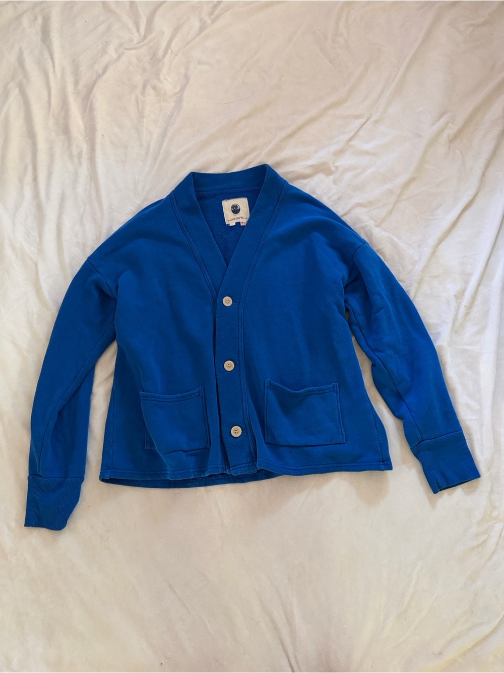 Blue Women's Button-Front Cardigan Jacket - Picture 3 of 8